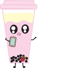 Pinky boba tea