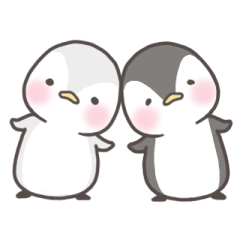 白ペンギンの幸せスタンプ①