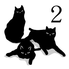 Black cat sticker 2