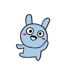 Sky blue rabbit cares about someone