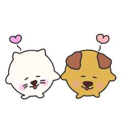 Round cat and round dog