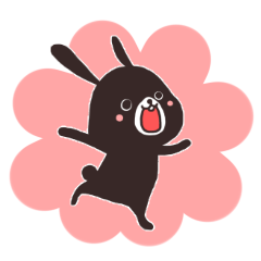 Cheerful Brown rabbit simple Sticker