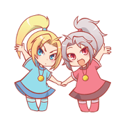 Ponytail twins
