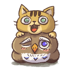 Bella and JuJu (Cat and owl)