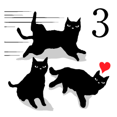Black cat sticker 3