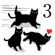 Black cat sticker 3
