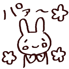 Handwriting sticker of rabbit