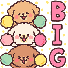 Fluffy Toy Poodle Bigsticker Yabe Line貼圖代購 台灣no 1 最便宜高效率的代購網