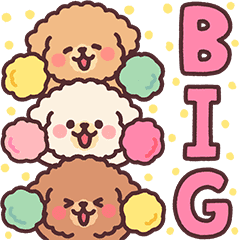 Fluffy Toy Poodle Bigsticker Line Stickers Line Store