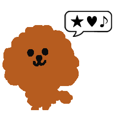 toy poodle brown (greeting)