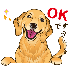 A sticker willingly. Golden Retriever