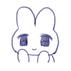 kawaii white rabbits sticker of anime
