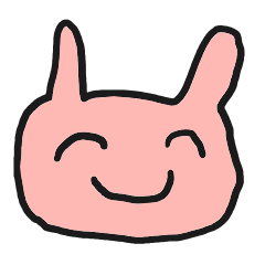 左手でかいたうさちゃんスタンプ