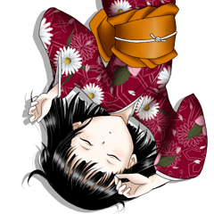 Garota japonesa fofa de quimono