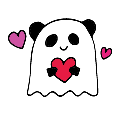panda ghost sticker