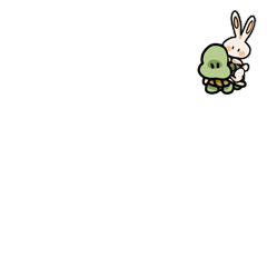 lazy rabbit and active turtle