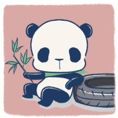 The Sticker of poker face panda