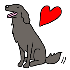Dog Stamp Flat Coated Retriever