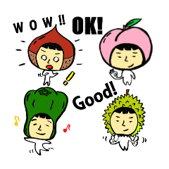 costume stickers. vegetable & fruit.