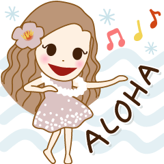 Hula Girl S Lino Greeting Sticker Line Stickers Line Store Hula Girl S Lino Greeting Sticker Line Stickers Line Store