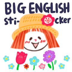 Happy girl BIG useful English sticker.