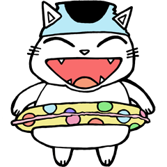 OMUSUBI,the fat cat in the summer
