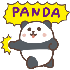Cute monochrome panda sticker