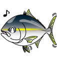 Yellowtail fishing sticker