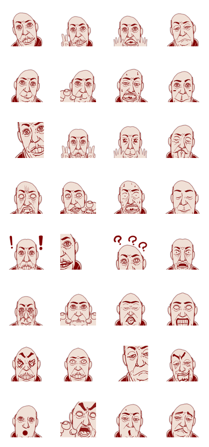 Old man with a great face Sticker