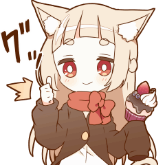 UGOKU NEKOMIMI girl sticker