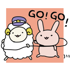 Rabbit and sheep daily life sticker