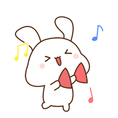 Cute little white rabbit(pop-up sticker)