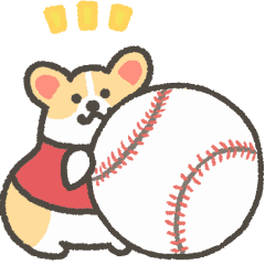 Baseball cheering corgi