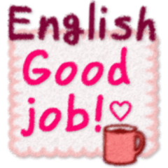 English crayon greeting sticker