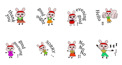 Cute Red Hat Rabbit