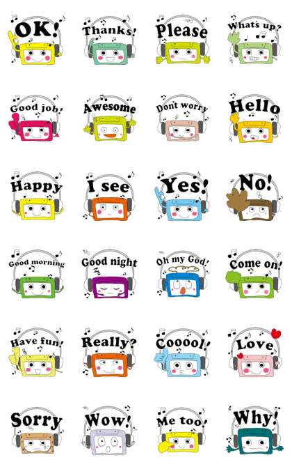 Colorful cassette tape
