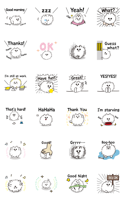 Moving!White Dog like pilling Sticker_en