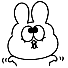 Playful fat rabbit moving sticker
