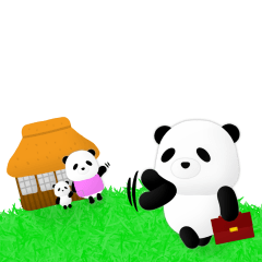 Round, soft panda Sticker