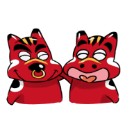 Twins Red cow Sticker