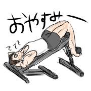 Muscular glasses man Sticker color ver