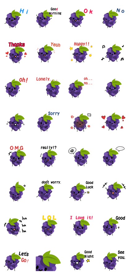 Cute grape sticker