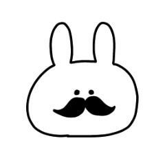 rabbit face sticker.