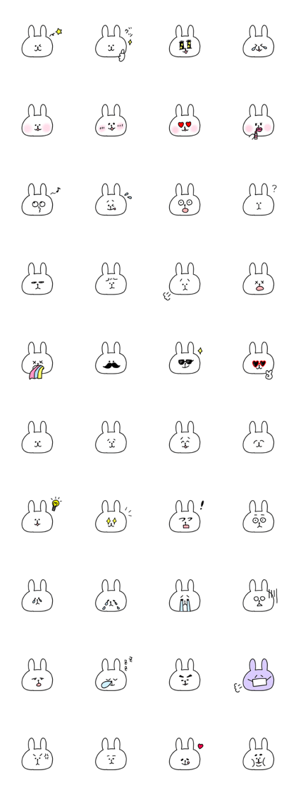 rabbit face sticker.