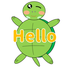 Green turtle's sticker by Hinotan