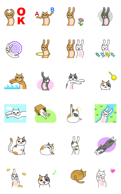 Move Sticker.Wave cats for the world