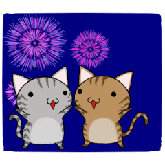 アメショーにゃんこ達の可愛い夏のイベント Line スタンプ Line Store