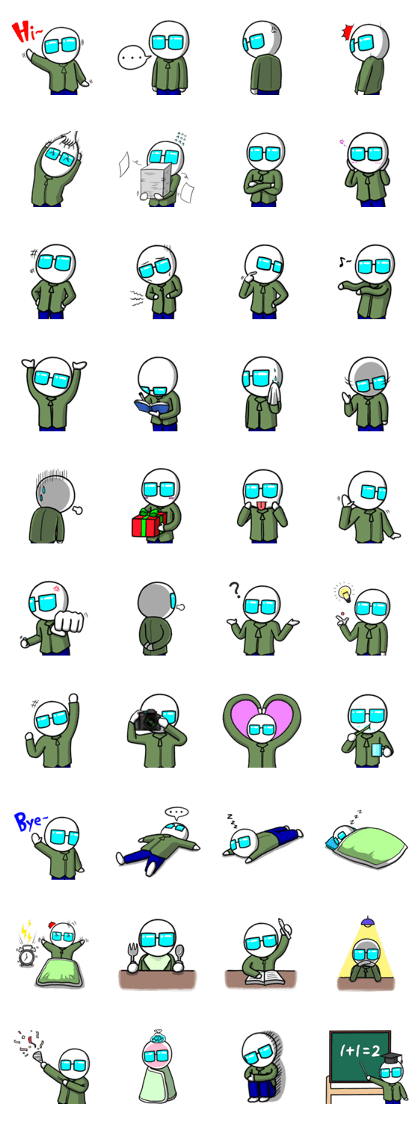 Green Guy with Glasses