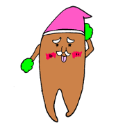 A cheerful wooden man