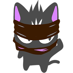 Sticker of Cool black cat